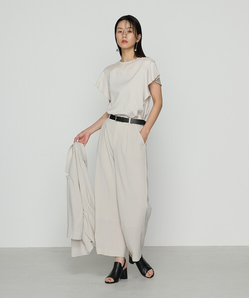 「COMME CA」 パンツ 7号 グレイッシュベージュ レディース_画像8