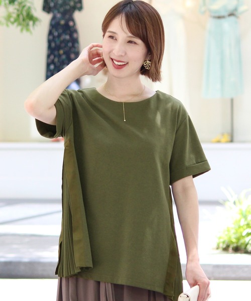 ElegChic tシャツ サイドプリーツトップス レディース