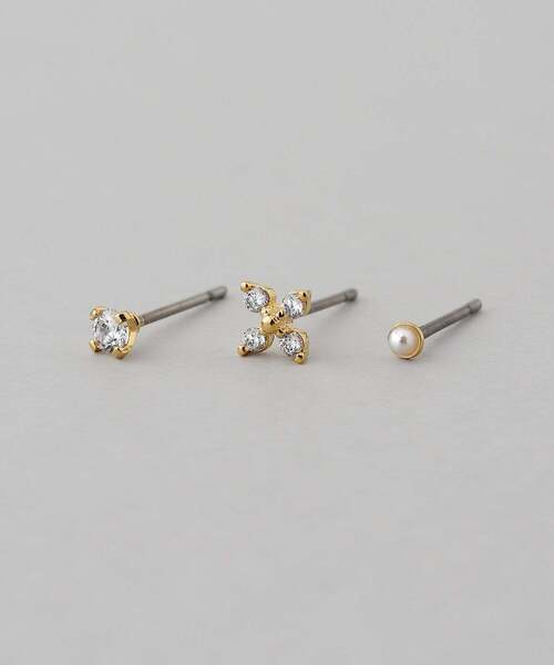 ANEMONE（アネモネ） パール ピアス ビジュー×パールフラワーセット