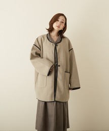 PAPAVER ノーカラーコート コート 「papaver」カットノーカラー