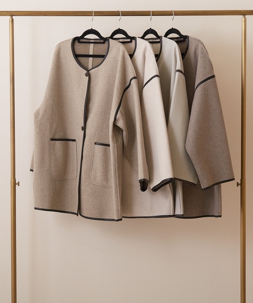 PAPAVER ノーカラーコート コート 「papaver」カットノーカラー