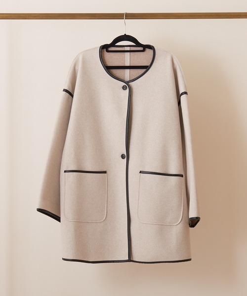 【美品】PAPAS パパス　ノーカラー　メルトンウールジャケット　コート　クルミ 楽天市場】パパス メンズ アウターの通販