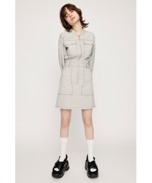 SLY ワンピース FRONT ZIP STITCH S/OP フロント ジップ
