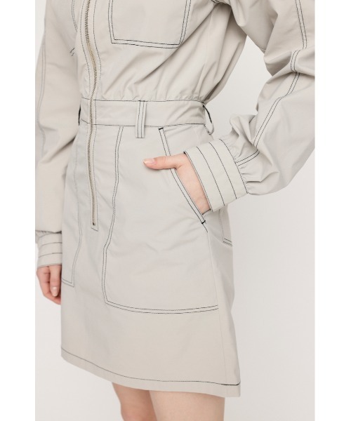 SLY ワンピース FRONT ZIP STITCH S/OP フロント ジップ