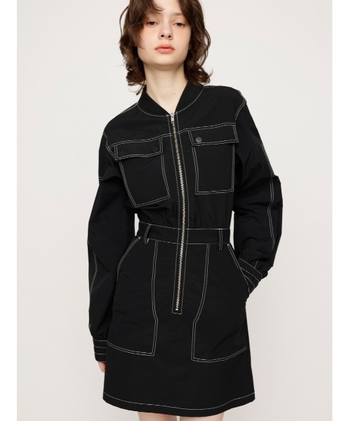 SLY ワンピース FRONT ZIP STITCH S/OP フロント ジップ