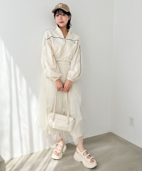 VINTAGELOVERS ナイロンブルゾン Heather ブルゾン ジャンバー パイピングナイロンブルゾン