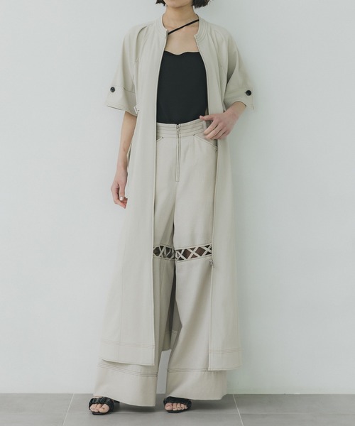 PUBLIC TOKYO シャツワンピース スタンドオープンシャツ