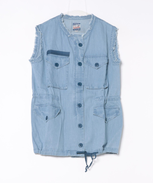 ベスト ジレ 「HOUSTON woman」DENIM M-65 VEST レディース