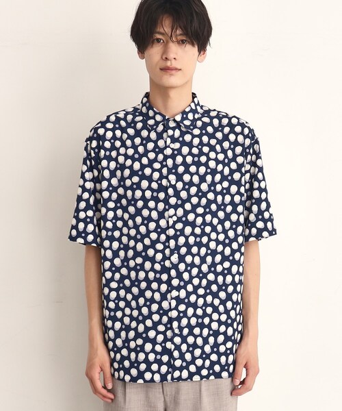 [メンズプリントシャツ] ★0131★ MM6 Maison Margiela｜バイカラーロゴプリントシャツ
