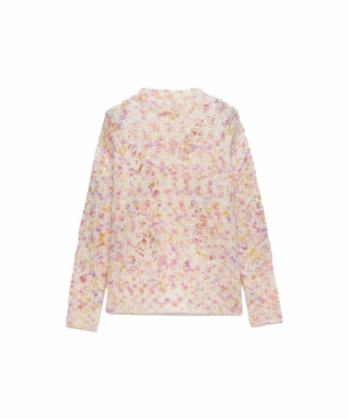 ニット セーター MSGM マルチカラー ブークレ ウールブレンドニット レディース