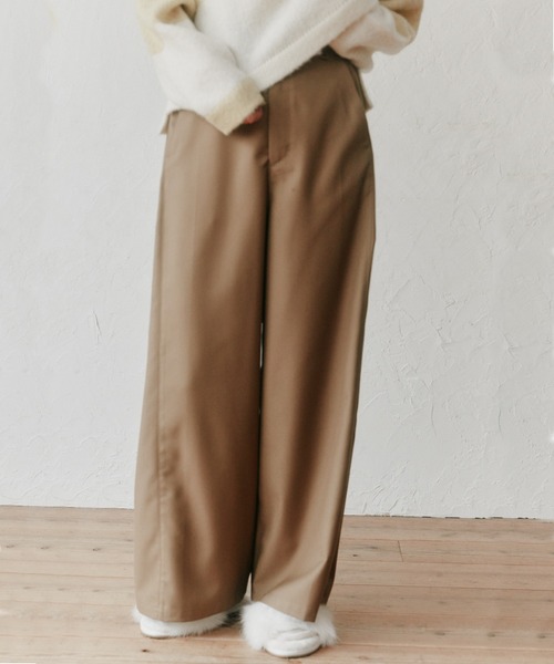 【TWW】ベージュ チノパン プリーツ入り　レディース Audrey and John Wad（オードリーアンドジョンワッド） チノパン