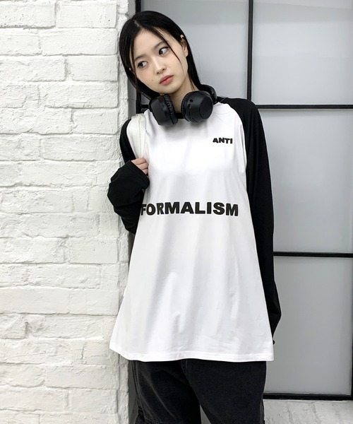lilful tシャツ フロントデザイン ラグランロンT レディース