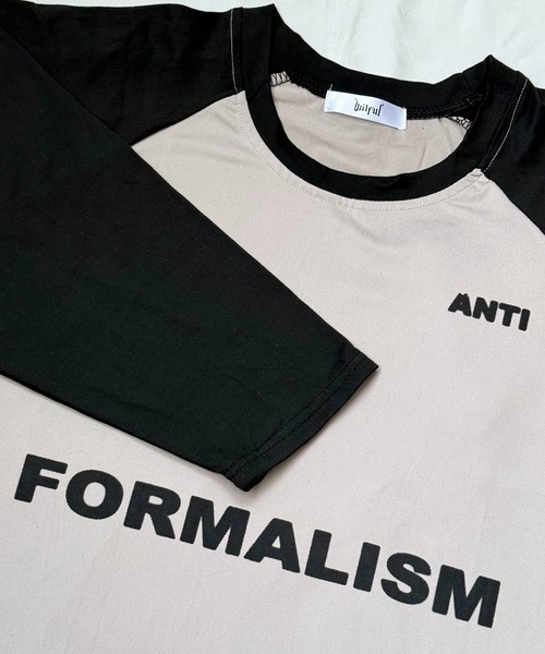 lilful tシャツ フロントデザイン ラグランロンT レディース