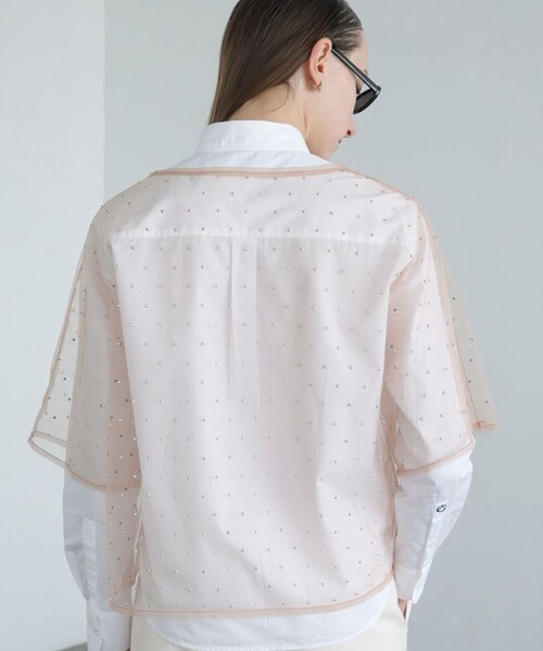FREAK'S STORE tシャツ CLANE/クラネ RHINESTONE SHEER TOPS