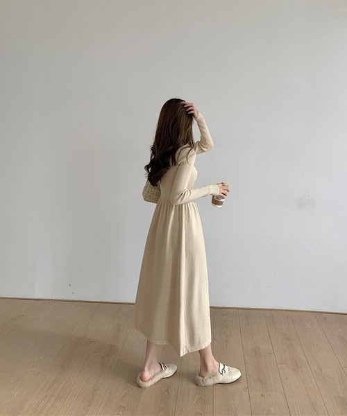 aimoha(アイモハ) ワンピース スタンドカラー切り替えニット aimoha(アイモハ) ワンピース スタンドカラー切り替えニット