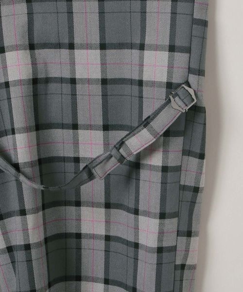 白プリーツパンツ JEANASIS（ジーナシス） パンツ ベルトツキタータンチェックパンツ