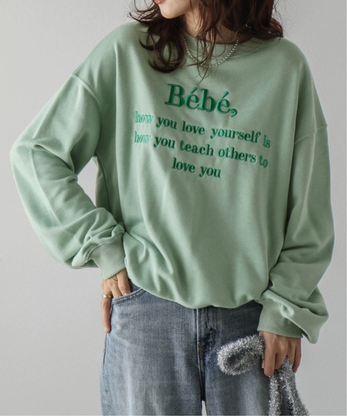トレーナー スウェット LALL 刺繍ロゴスウェット レディース LAll トレーナー スウェット LALL 刺繍ロゴスウェット