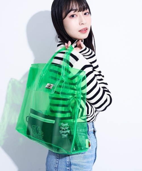 Large Colorblock Tote in Bittersweet / 期間限定発売品！ Tube Colored Basket × Fake Leather WHITE1 | バッグ | CLOUDY