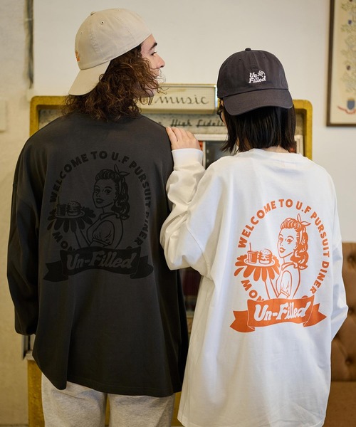 UN-FILLED tシャツ mlt4960- 90s DINER GIRL BIG LONG SLEEVE