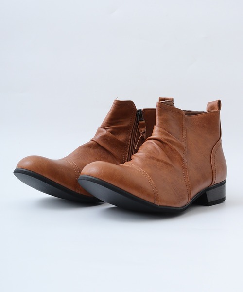 Dedes（デデス） ブーツ サイドジップ ショートドレープブーツ メンズ