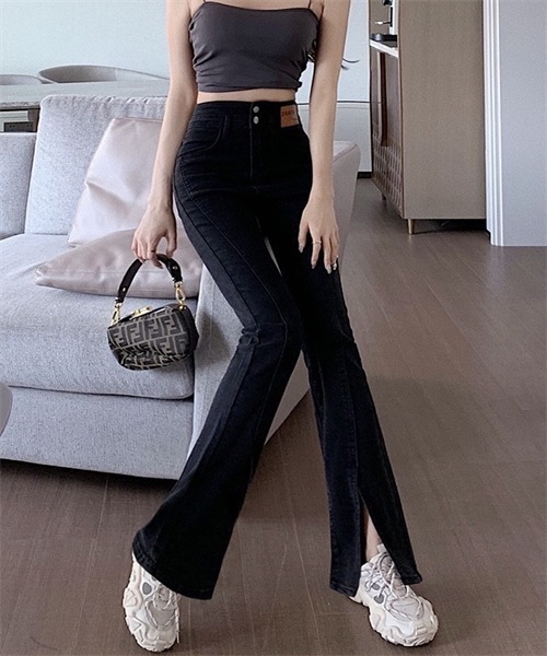 FREE STYLISTS ジーンズ デニム デニムパンツ 美脚ハイウエスト