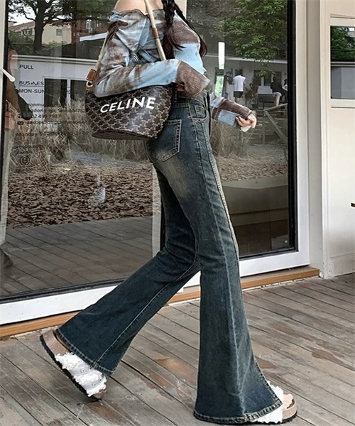 FREE STYLISTS ジーンズ デニム デニムパンツ 美脚ハイウエスト