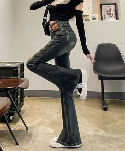 予約販売 FREE STYLISTS 美脚ハイウエスト デニムパンツ デニム ジーンズ パンツ