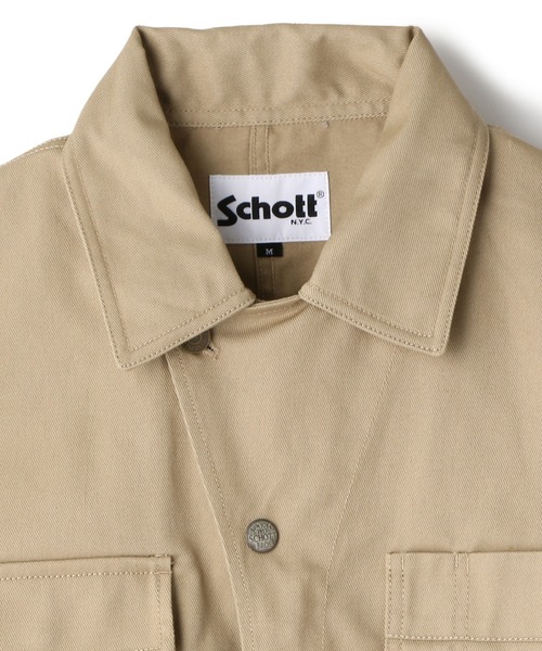 Schott N.Y.C. ベージュオーバーオール メンズ Schott N.Y.C オーバーオール サロペット Schott/ショット