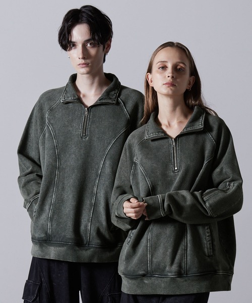 【CLEL】ヘビーウェイト 刺繍デザインスウェット　チャコールM 新品未使用 CLEL】Heavyweight Embroidery Design Sweat/ヘビーウェイト