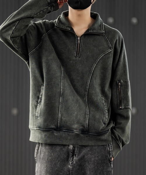 CLEL tシャツ 「CLEL」Heavy Weight Vintage Design Half Zip