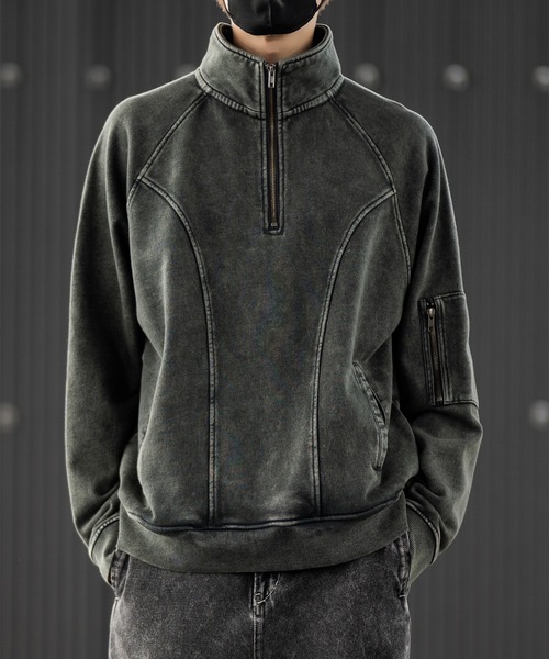CLEL tシャツ 「CLEL」Heavy Weight Vintage Design Half Zip