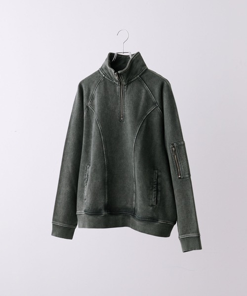CLEL ヘビーウェイト ヴィンテージデザインハーフジップ グレー Sサイズ CLEL】Heavy Weight Vintage Design Half Zip/ヘビーウェイト