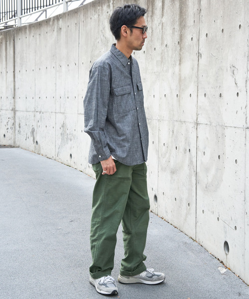 VENCE EXCHANGE シャツ シャンブレーオーバーシャツ メンズ : ZOZOTOWN