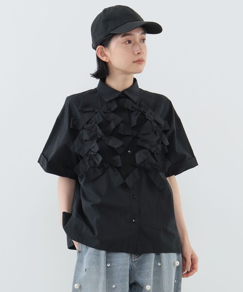 「CAROLINA GLASER」 半袖シャツ ONE SIZE チャコールグレー レディース CAROLINA GLASER（カロリナ グレイサー）の「CAROLINA GLASER