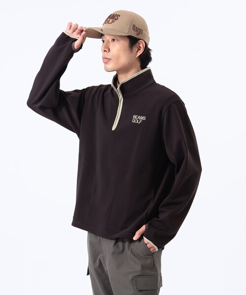 BEAMS - ビームスゴルフ　モックネックスウェットトレーナー BEAMS GOLF トレーナー スウェット ORANGE LABEL / エンボス