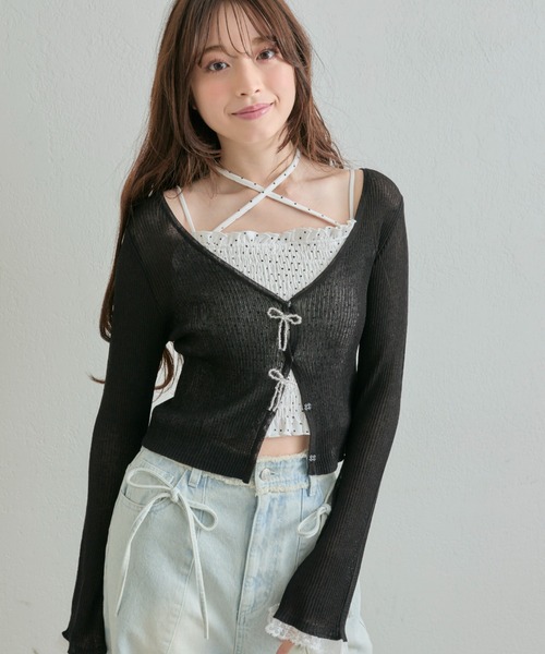 OLIVE des OLIVE（オリーブデオリーブ） キャミソール クロスリボン付