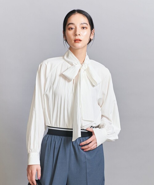 ブラウス シャツ 「WEB限定 Wardrobe DAILY MINIMAL」リボンタイブラウス -2WAY/ウォッシャブル- レディース