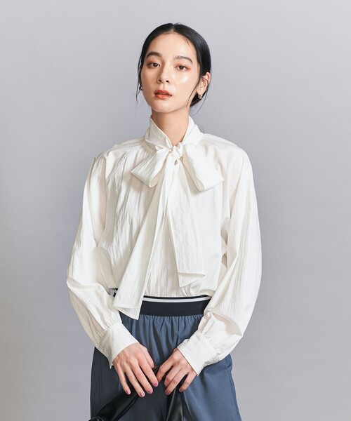 ブラウス シャツ 「WEB限定 Wardrobe DAILY MINIMAL」リボンタイブラウス -2WAY/ウォッシャブル- レディース