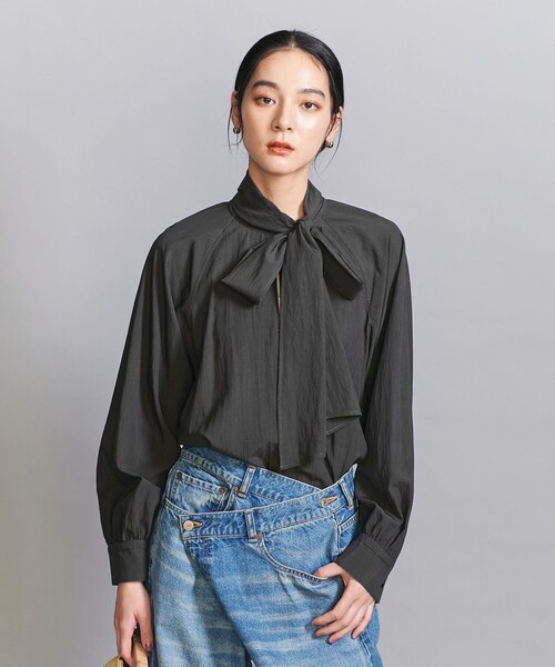ブラウス シャツ 「WEB限定 Wardrobe DAILY MINIMAL」リボンタイブラウス -2WAY/ウォッシャブル- レディース