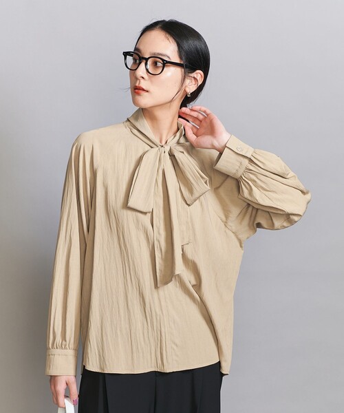 ブラウス シャツ 「WEB限定 Wardrobe DAILY MINIMAL」リボンタイブラウス -2WAY/ウォッシャブル- レディース