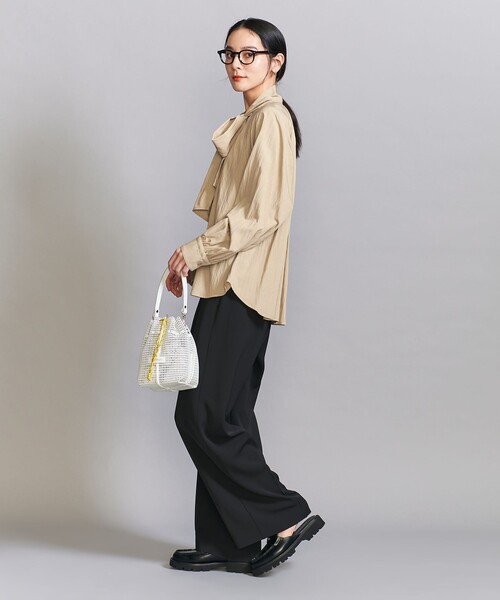 ブラウス シャツ 「WEB限定 Wardrobe DAILY MINIMAL」リボンタイブラウス -2WAY/ウォッシャブル- レディース