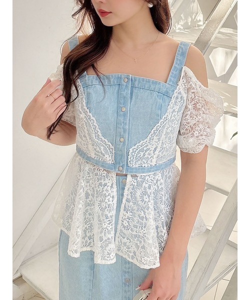 EMODA ブラウス シャツ カットショートデニムシャツ レディース