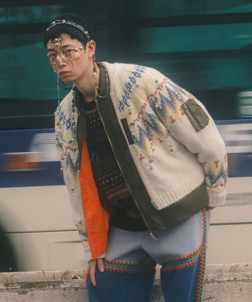 amok（アモク） セーター ニット NORDIC SWITCHING KNIT メンズ 