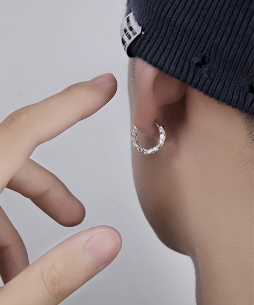 NO WAY ピアス /EK285/デザインフープリングピアス/両耳用 レディース