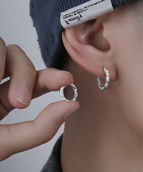 フープリングピアス NO WAY ピアス /EK285/デザインフープリングピアス/両耳用 レディース
