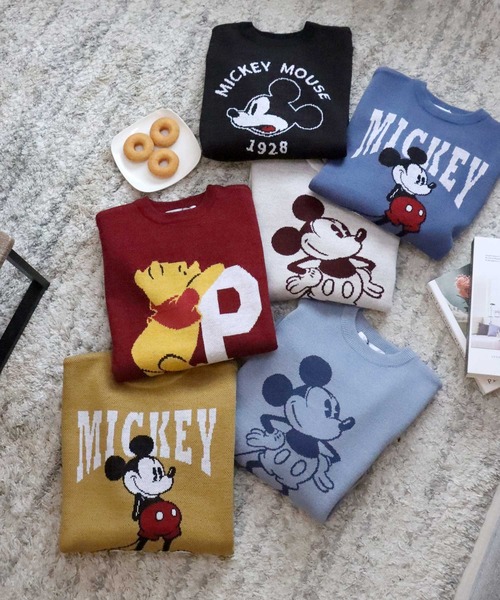 Disney（ディズニー） 長袖ニット L グリーン レディース : ZOZOTOWN