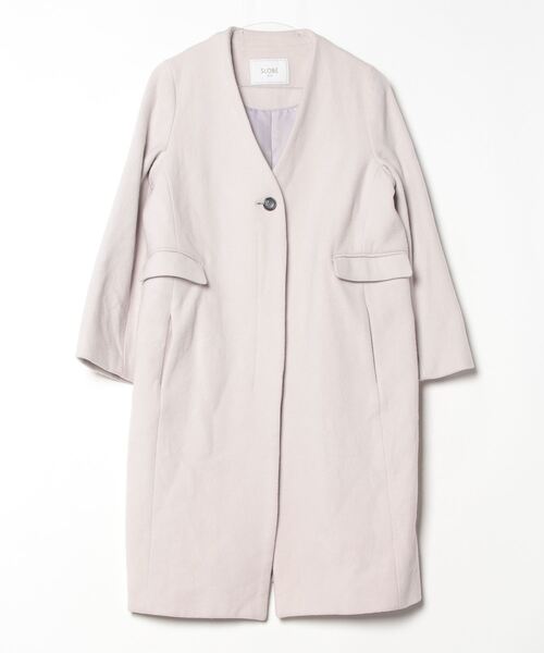 SLOBE IENA（スローブイエナ） ノーカラーコート 38 ホワイト