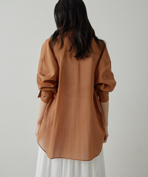 【美品】Drawing Numbersコットンシースルーブラウス Drawing Numbers】キュプラシースルーブラウス