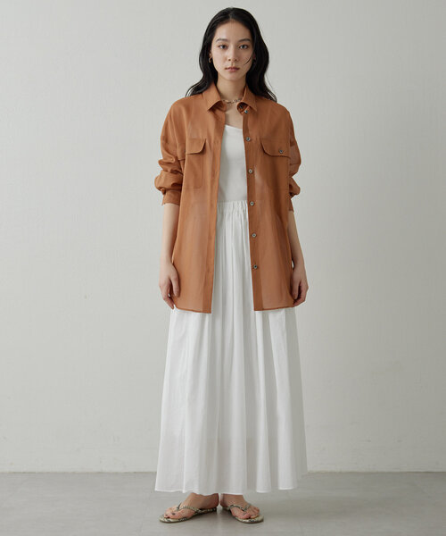 【美品】Drawing Numbersコットンシースルーブラウス Drawing Numbers ブラウス シャツ 「Drawing Numbers」コットン