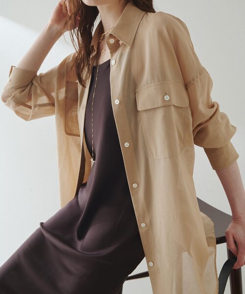 【美品】Drawing Numbersコットンシースルーブラウス Drawing Numbers ブラウス シャツ 「Drawing Numbers」コットン